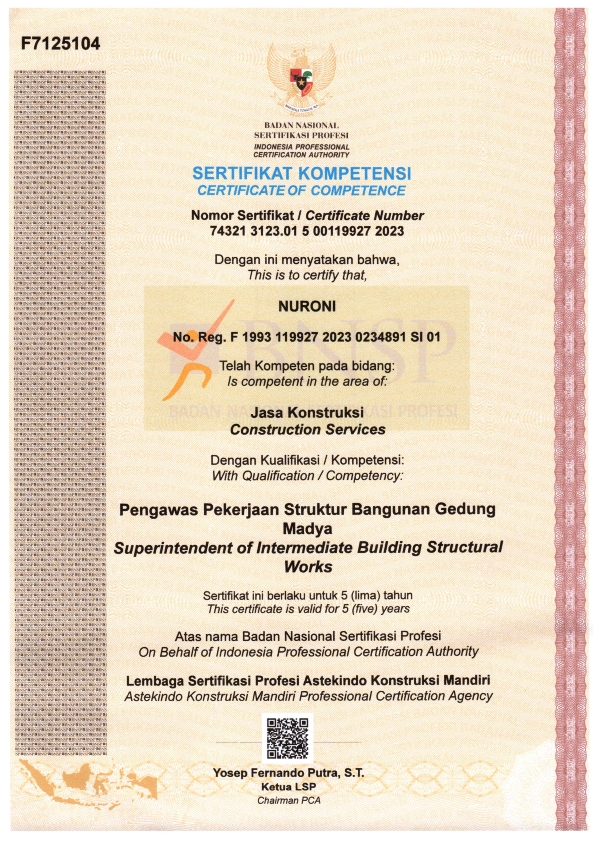 SBU Konstruksi - BG009